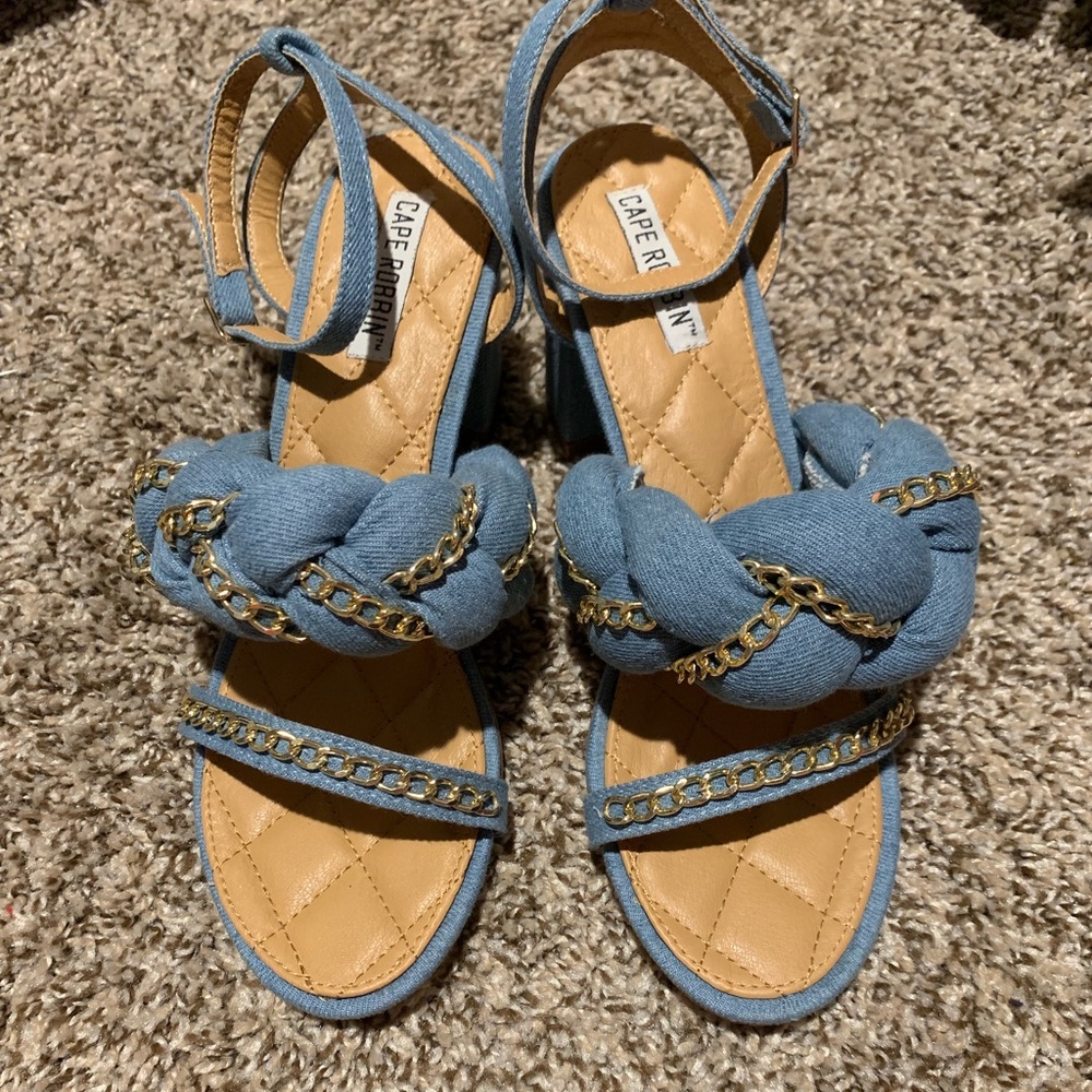 Denim Braid Heel